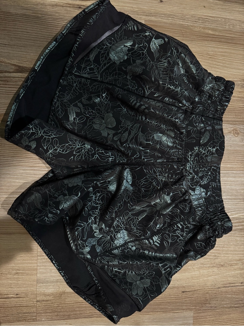 lululemon athletica Black Floral Print Athletic Shorts